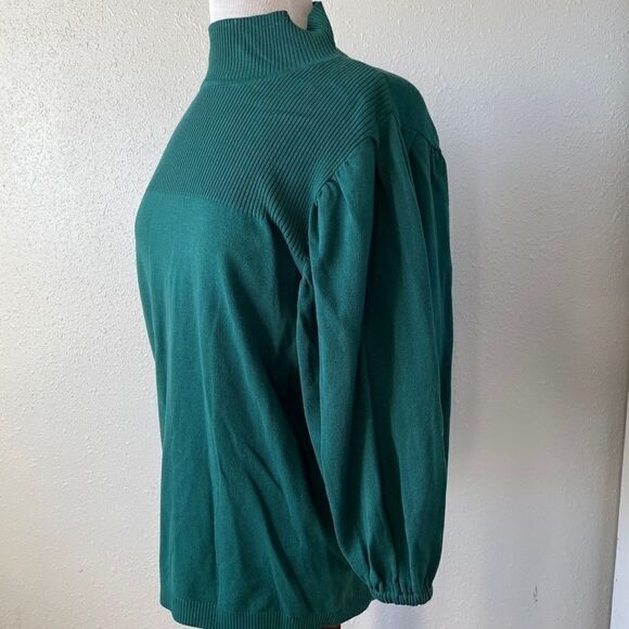 NWT Alfani Green Mock Neck Sweater Size L - Picture 3 of 9